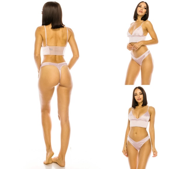 Satin Lingerie Bralette w/Adjustable Straps - Picture 3 of 12